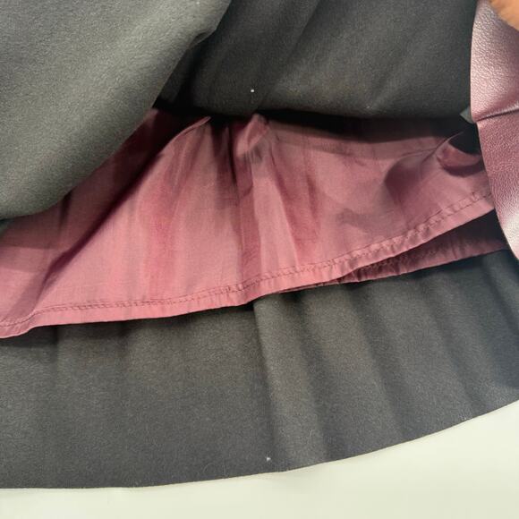 Avec Les Filles Faux Leather Pleated A Line Mini Skirt Burgundy Womens S - Picture 7 of 12